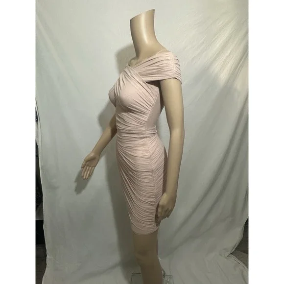 Herve Leger Off-The-Shoulder Ruched Mini Dress Bodycon Designer - Picture 6 of 16
